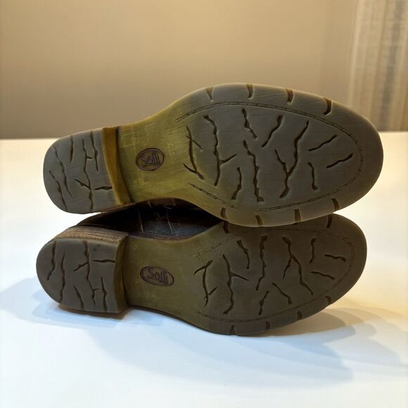 Sofft Women's Belmont Brown Leather Mid-Calf Slouch Side Zip Lace Up Booties 7 M - Picture 9 of 11